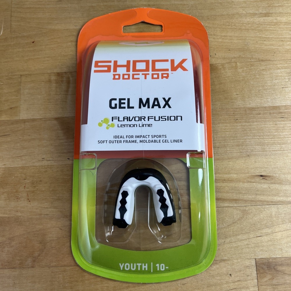 Shock Doctor Gel Max Lemon Lime Flavor Fusion Mouthguard Youth Age 10- NEW